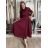 Šaty dlouhé košilové 3/4 dlouhý rukáv dámské KLEO (S/M/L ONE SIZE) ITALSKÁ MÓDA IMSM2600018/DUR S/M/L světle hnědá