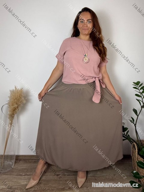 Tunika s príveskom krátky rukáv dámska nadrozmer Pegy  (4850/52 ONE SIZE) TALIANSKA MÓDA IM425031/DUR starorůžová 48/50