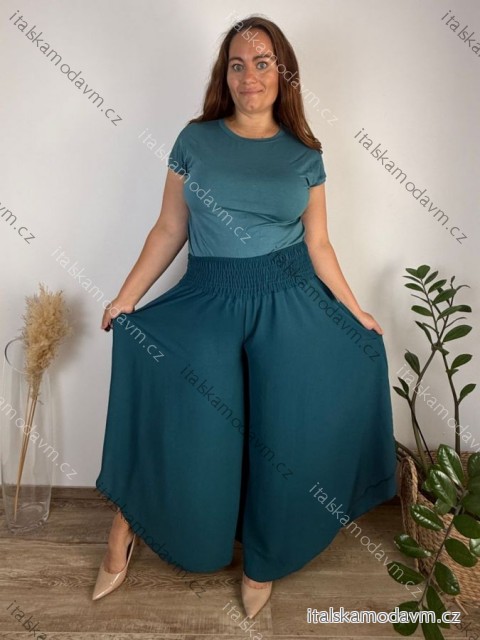 Tričko krátký rukáv dámské nadrozměr JASMINA (44/46/48 ONE SIZE) ITALSKÁ MÓDA IMC25168/DUR petrolejová 46/48
