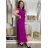 Šaty dlouhé letní skládané krátký rukáv dámské ZUZA (S/M/L ONE SIZE) ITALSKÁ MÓDA 	 IMD251761/DUR fuchsiová S/M/L
