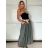 Sukně dlouhá s páskem dámská (S/M/L ONE SIZE) ITALSKÁ MÓDA IMM25M7755/DUR červená S/M/L