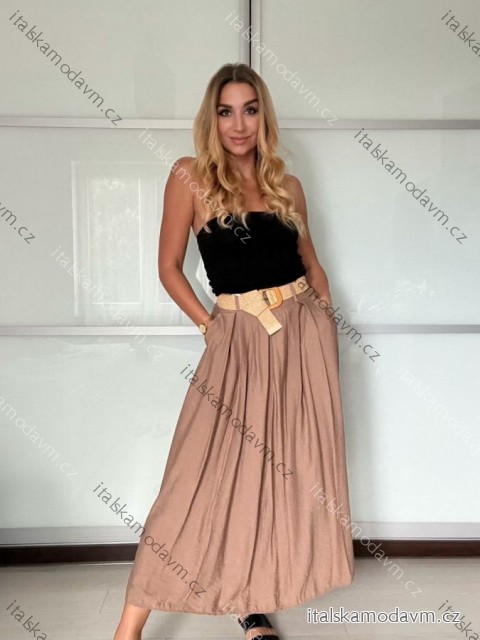 Sukně dlouhá s páskem dámská (S/M/L ONE SIZE) ITALSKÁ MÓDA IMM25M7755/DU