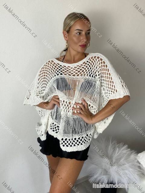 Tunika přehoz oversize plážový přes plavky krátký rukáv dámská (S/M/L ONE SIZE) ITALSKÁ MÓDA IMM263851/DUR