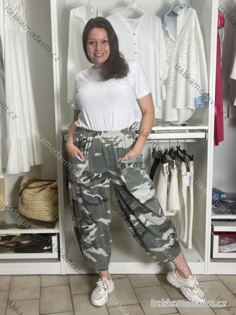 Kalhoty oversize maskáčové dámské (S-XL) ITALSKÁ MÓDA IM5261253