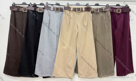 Kalhoty elegantní oversize s páskem dámské (L/XL/XXL ONE SIZE) ITALSKÁ MÓDA IM4260242
