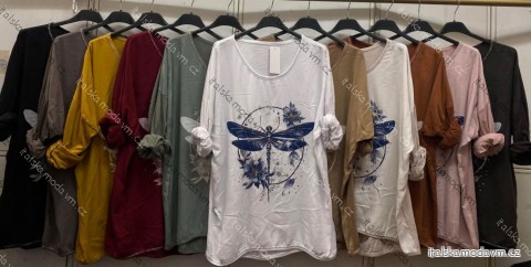 Tričko dlouhý rukáv dámské nadrozměr (L/XL/XXL ONE SIZE) ITALSKÁ MÓDA IMC260241