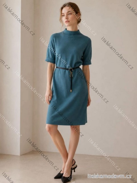 Šaty svetrové se stojáčkem dlouhý rukáv dámské nadrozměr (XL/2XL/3XL ONE SIZE) ITALSKÁ MÓDA IMC260242