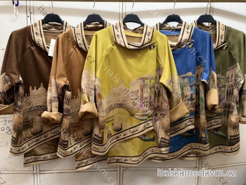 Tunika dlouhý rukáv dámské nadrozměr (XL/2XL/3XL ONE SIZE) ITALSKÁ MÓDA IMC260248