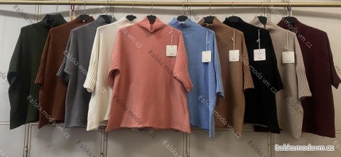 Svetr s rolákem krátký rukáv dámský (42/44/46 ONE SIZE) ITALSKÁ MÓDA IMC260237