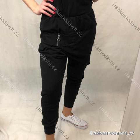 Tepláky baggy dlouhé dámské zip (S/M ONE SIZE) ITALSKÁ MÓDA IMD20250/DUR