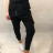 Tepláky baggy dlouhé dámské zip (S/M ONE SIZE) ITALSKÁ MÓDA IMD20250/DUR S/M Černá