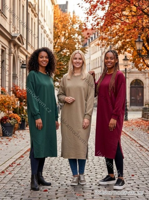 Mikina dlouhá dámská nadrozměr (46/48/50 ONE SIZE) ITALSKÁ MÓDA IM4260303