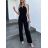 Overal dlouhý elegantní bez rukávu dámský (S/M ONE SIZE) ITALSKÁ MÓDA IMWGB24019/DU S/M bílá
