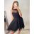 Šaty spoločenské krátke bez rukávu dámske Oriana (S/M ONE SIZE) TALIANSKA MÓDA IM3236287/DUR sv. modrá S/M/L