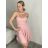 Šaty spoločenské krátke bez rukávu dámske Oriana (S/M ONE SIZE) TALIANSKA MÓDA IM3236287/DUR sv. modrá S/M/L