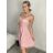Šaty spoločenské krátke bez rukávu dámske Oriana (S/M ONE SIZE) TALIANSKA MÓDA IM3236287/DUR sv. modrá S/M/L