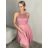 Šaty spoločenské krátke bez rukávu dámske Oriana (S/M ONE SIZE) TALIANSKA MÓDA IM3236287/DUR sv. modrá S/M/L