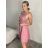 Šaty spoločenské krátke bez rukávu dámske Oriana (S/M ONE SIZE) TALIANSKA MÓDA IM3236287/DUR sv. modrá S/M/L