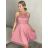 Šaty spoločenské krátke bez rukávu dámske Oriana (S/M ONE SIZE) TALIANSKA MÓDA IM3236287/DUR sv. modrá S/M/L