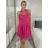 Šaty spoločenské krátke bez rukávu dámske Oriana (S/M ONE SIZE) TALIANSKA MÓDA IM3236287/DUR sv. modrá S/M/L