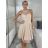 Šaty spoločenské krátke bez rukávu dámske Oriana (S/M ONE SIZE) TALIANSKA MÓDA IM3236287/DUR sv. modrá S/M/L