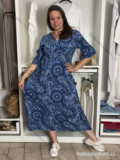 Šaty letné 3/4 krátký rukáv dámske (S/M/L ONE SIZE) TALIANSKA MÓDA IMPST261118/DUR