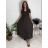 Šaty dlouhé volnočasové krátký rukáv dámské (XS/S/M ONE SIZE) ITALSKÁ MÓDA IMD2525369