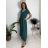 Šaty dlouhé volnočasové krátký rukáv dámské MARIA (XS/S/M ONE SIZE) ITALSKÁ MÓDA IMD2525369/DUR béžová XS/S/M
