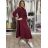 Šaty dlhé košilové  dlouhý rukáv dámske EUGENIE  (S/M/L ONE SIZE) TALIANSKA MÓDA IMSM26000034/DUR <div>
<p>2XL / 3XL</p>
</div> vínová