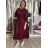 Šaty dlhé košilové  dlouhý rukáv dámske EUGENIE  (S/M/L ONE SIZE) TALIANSKA MÓDA IMSM26000034/DUR <div>
<p>2XL / 3XL</p>
</div> vínová