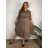 Šaty dlhé košilové  dlouhý rukáv dámske ELEANOR  (S/M/L ONE SIZE) TALIANSKA MÓDA IMSM26000033/DUR KHAKI 2XL/3XL