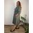 Šaty dlhé košilové  dlouhý rukáv dámske ELEANOR  (S/M/L ONE SIZE) TALIANSKA MÓDA IMSM26000033/DUR KHAKI 2XL/3XL