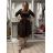 Šaty dlhé košilové  dlouhý rukáv dámske ELEANOR  (S/M/L ONE SIZE) TALIANSKA MÓDA IMSM26000033/DUR KHAKI 2XL/3XL