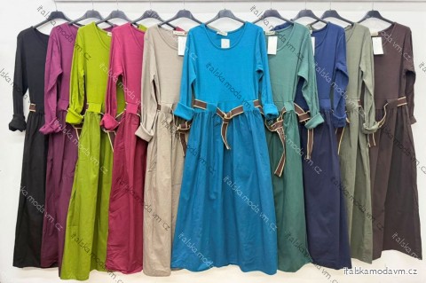 Šaty dlhé elegantné 3/4 dlhý rukáv dámske (S/M/L ONE SIZE) TALIANSKA MÓDA IM426258