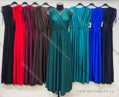 Šaty dlhé elegantné bez rukávu dámske nadrozmer (42/44/46 ONE SIZE) TALIANSKA MÓDA IM426269