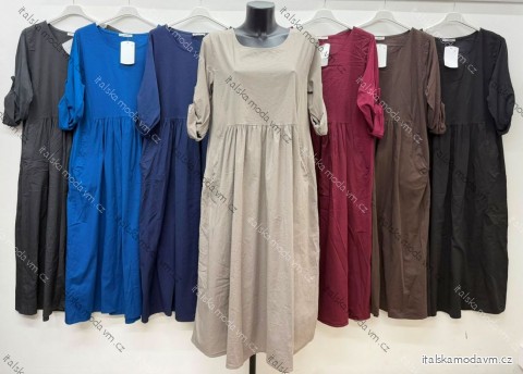 Šaty voľnočasové oversize krátky rukáv dámske nadrozmer (46/48/50 ONE SIZE) TALIANSKA MÓDA IM426294