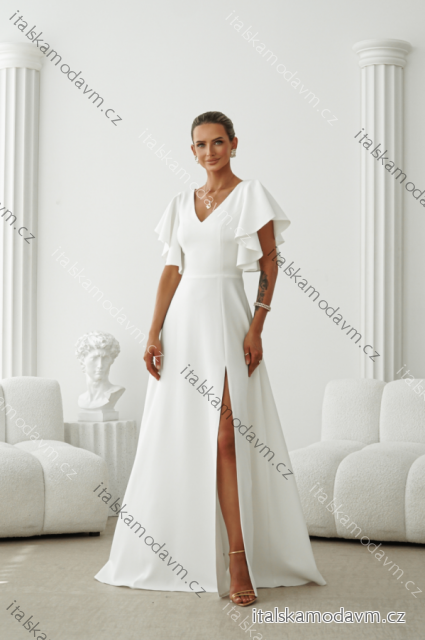 Šaty dlhé elegantné flitrové krátky rukáv dámske nadrozmer (34-50) POLSKÁ MÓDA PMLWD26MARINA4