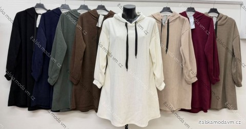 Mikina dlhá s kapucňou dámska nadrozmer (46/48/50 ONE SIZE) TALIANSKA MÓDA IM4260320