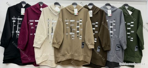 Mikina masielko dlhý rukáv dámska nadrozmer (52/54/56 ONE SIZE) TALIANSKA MÓDA IM4260323