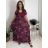 Šaty letné krátky rukáv dámske FLORA (S/M/L ONE SIZE) TALIANSKA MÓDA IMSM25019-1/DUR světle modrá S/M/L