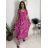 Šaty letné krátky rukáv dámske FLORA (S/M/L ONE SIZE) TALIANSKA MÓDA IMSM25019-1/DUR světle modrá S/M/L