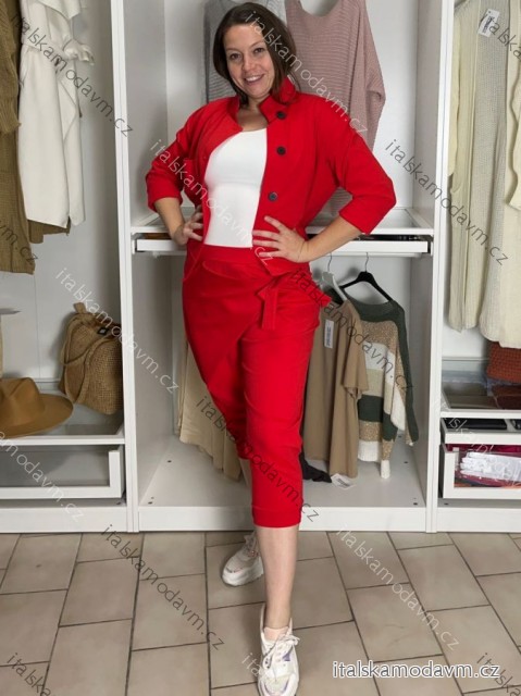 Sako se stojáčkem dlouhý rukáv dámské (42/44/46 ONE SIZE) TALIANSKA MÓDA IMPSS268592/DUR M/L/XL červená