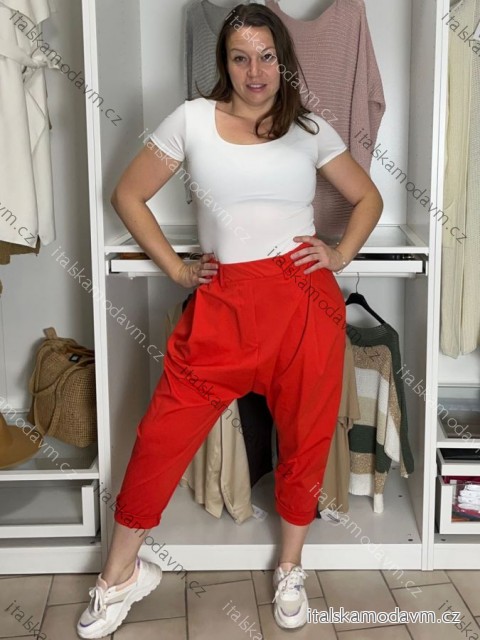 Kalhoty baggy dámské nadrozměr (44/46/48 ONE SIZE) TALIANSKA MÓDA IMPSS266368/DUR