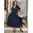 Šaty dlouhé letní krátký rukáv dámské (S/M/L ONE SIZE) ITALSKÁ MÓDA IM425MARIA-M/DU S/M/L tmavě modrá