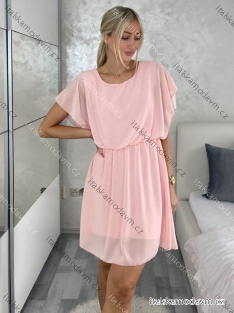Šaty letní šifonové bez rukávů dámské (S/M ONE SIZE) ITALSKÁ MÓDA IMD22495
