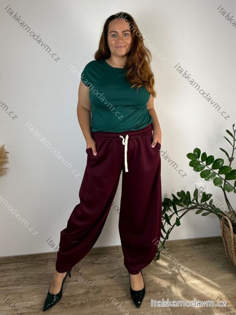 Nohavice/Tepláky dlhé máslové dámske nadrozměr ROZALIE(48/50/52 ONE SIZE) TALIANSKA MÓDA IMD262653/DUR