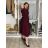 Šaty dlhé košilové 3/4 dlouhý rukáv dámske KAJETANA (S/M/L ONE SIZE) TALIANSKA MÓDA IMSM2600019/DUR S/M/L vínová