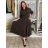 Šaty dlhé košilové 3/4 dlouhý rukáv dámske KAJETANA (S/M/L ONE SIZE) TALIANSKA MÓDA IMSM2600019/DUR S/M/L vínová