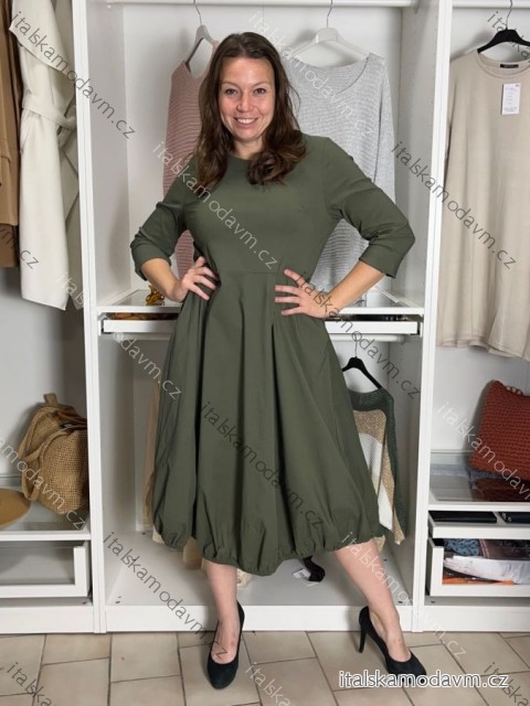 Šaty balónové 3/4 rukáv dámske LORIA (S/M/L ONE SIZE) TALIANSKA MÓDA  IMPSS269221/DUR