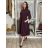Šaty balónové 3/4 rukáv dámske LORIA (S/M/L ONE SIZE) TALIANSKA MÓDA  IMPSS269221/DUR S/M/L vínová